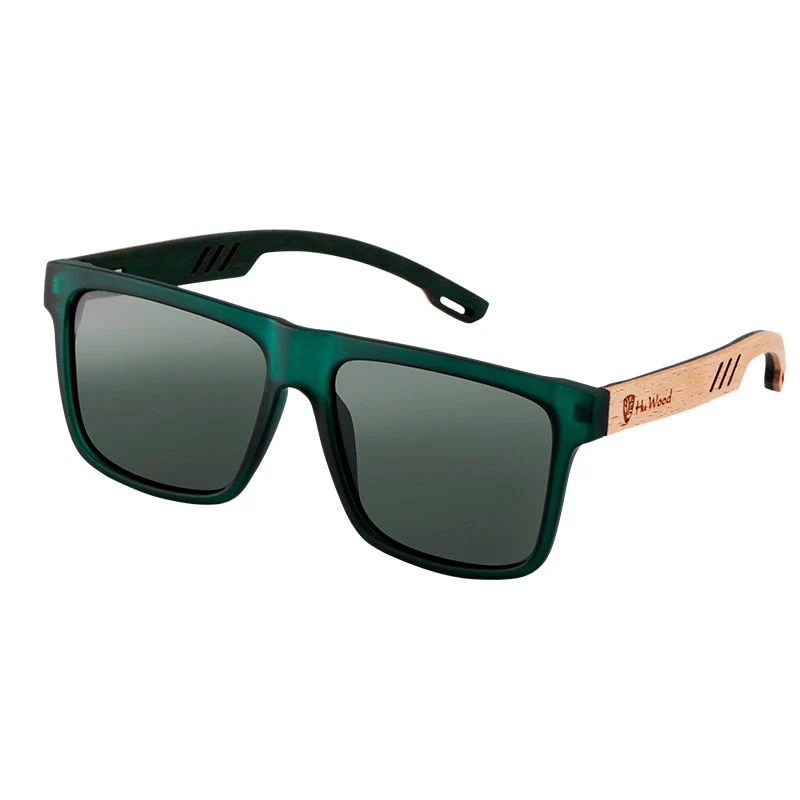 Polarised Men's Wooden Sunglasses with Square Design - Image 4